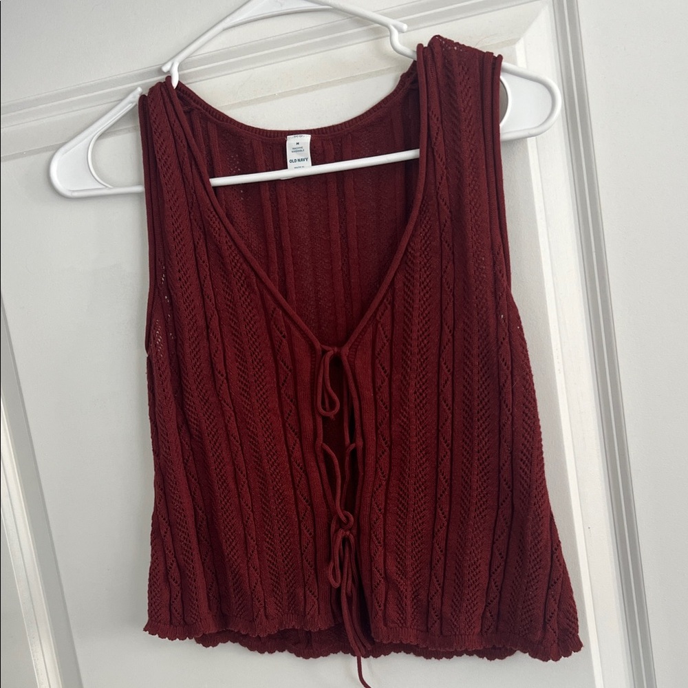 Women's Burgundy Sleeveless Top